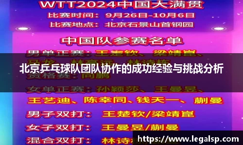北京乒乓球队团队协作的成功经验与挑战分析